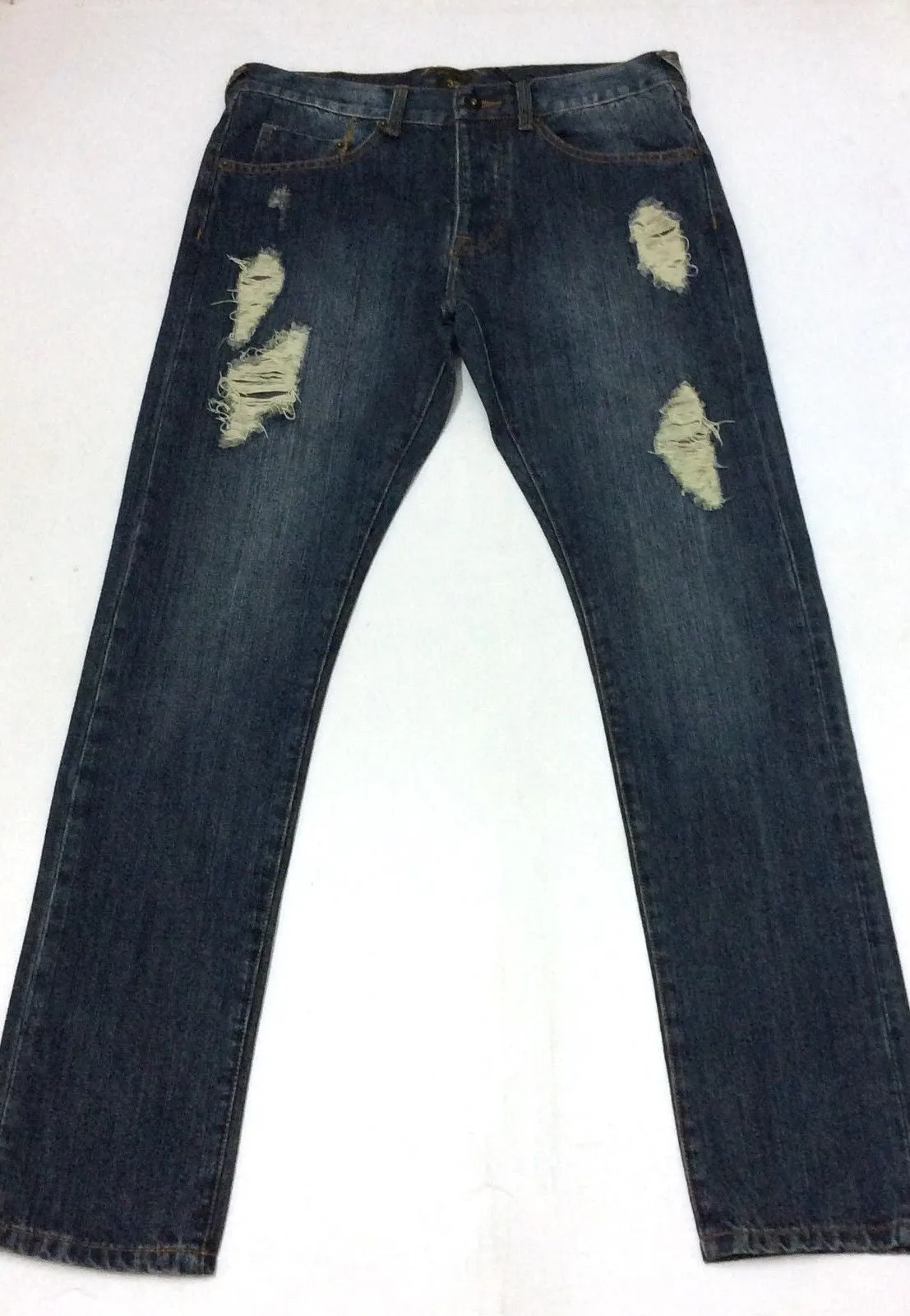 10 Deep Damage Slim Slim Dark Repair Denim Jean Style # (41TD2021)