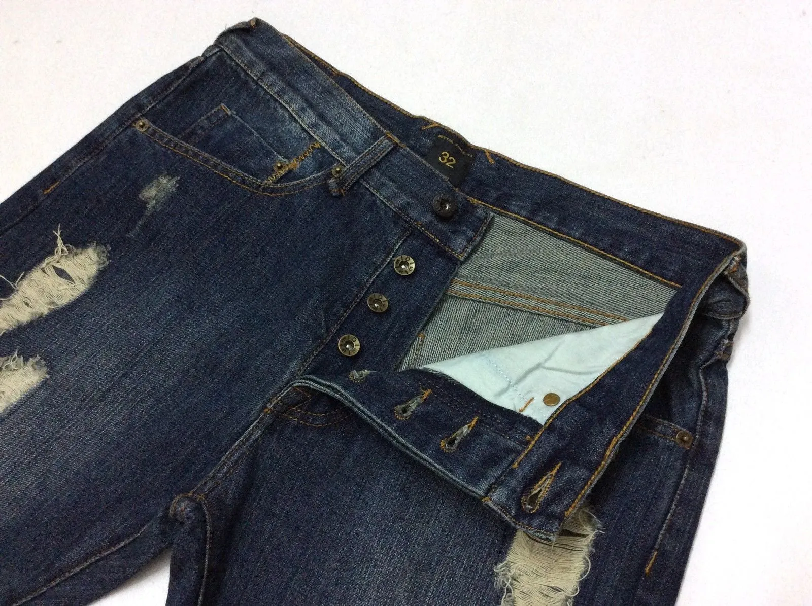 10 Deep Damage Slim Slim Dark Repair Denim Jean Style # (41TD2021)