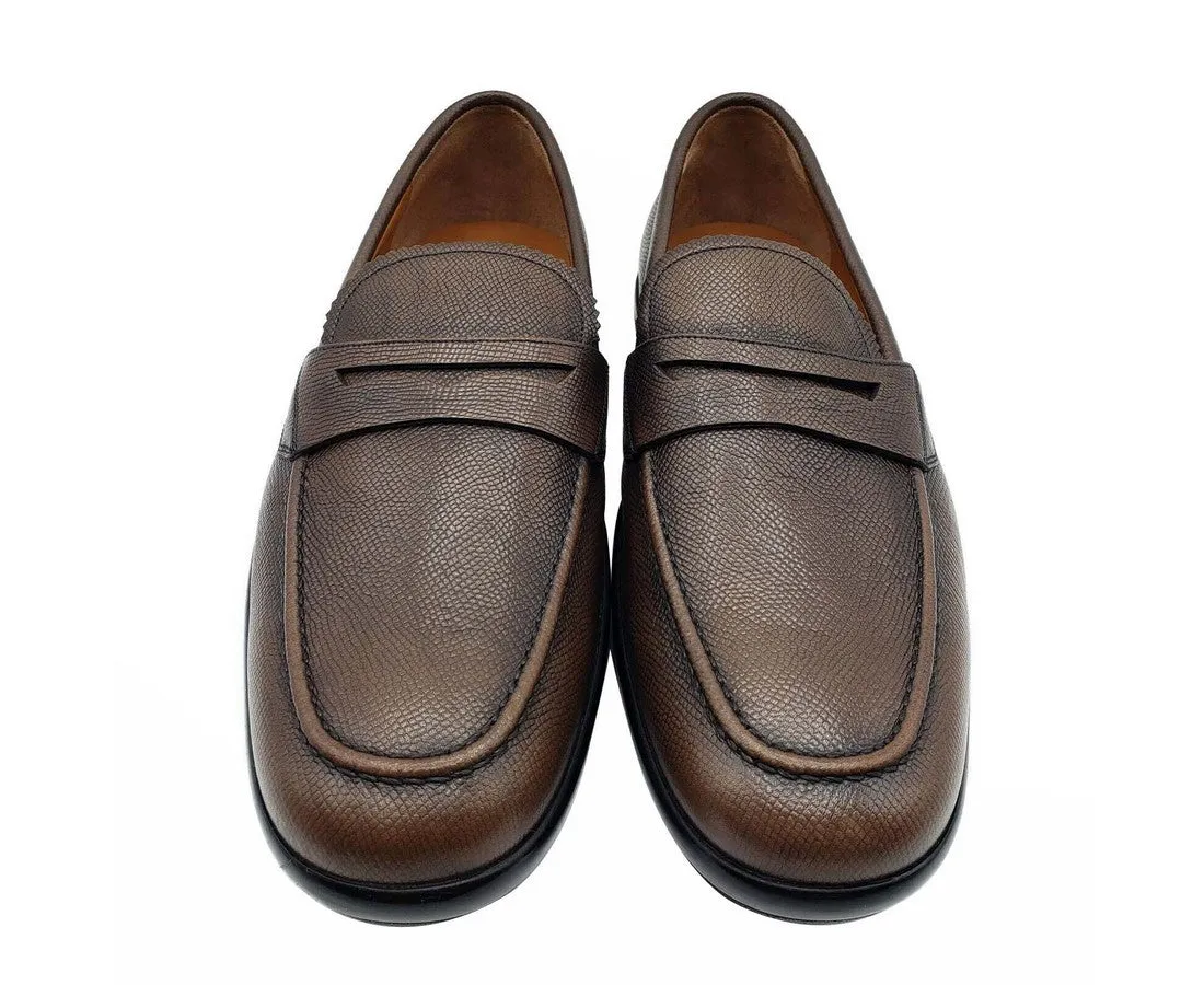 Bally Men's Brown Micson Leather Slip On Loafer Dress Shoes