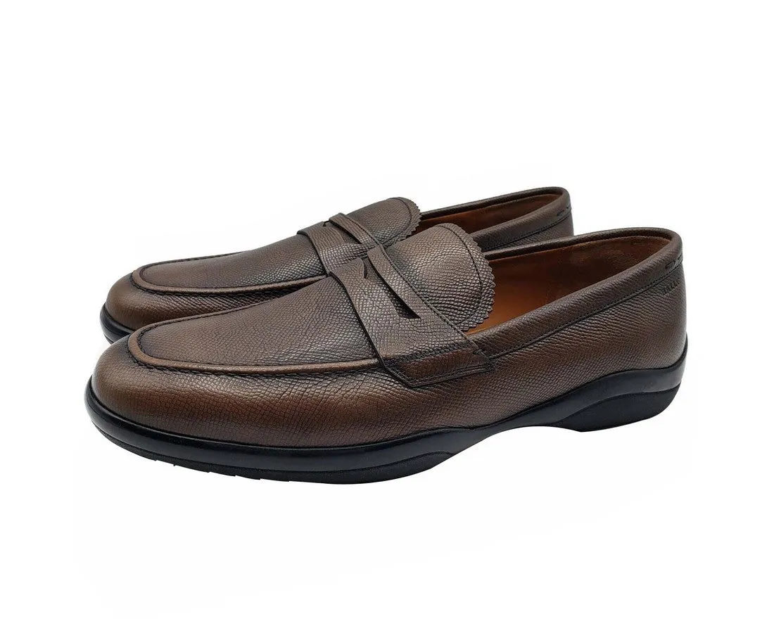 Bally Men's Brown Micson Leather Slip On Loafer Dress Shoes