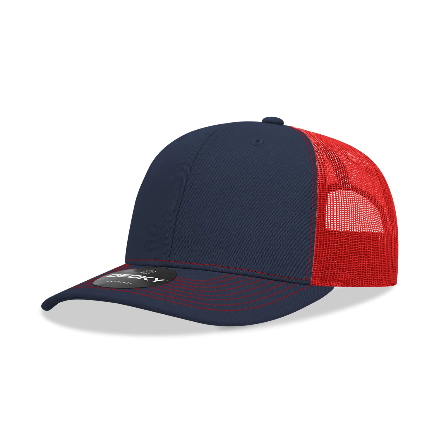 Decky 6031 - 6 Panel Mid Profile Structured Contra-Stitch Trucker Hat (Colors 2 of 2)