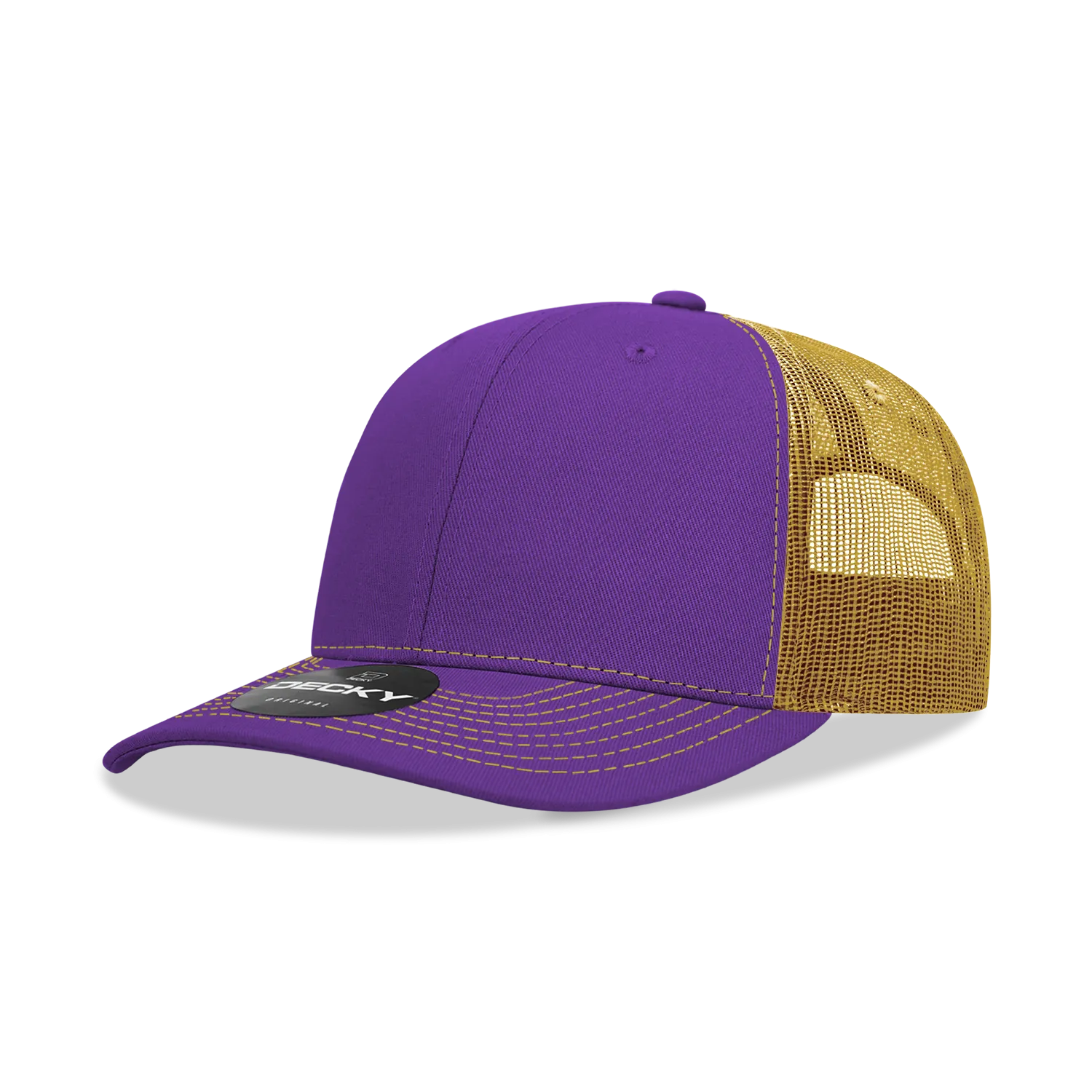 Decky 6031 - 6 Panel Mid Profile Structured Contra-Stitch Trucker Hat (Colors 2 of 2)