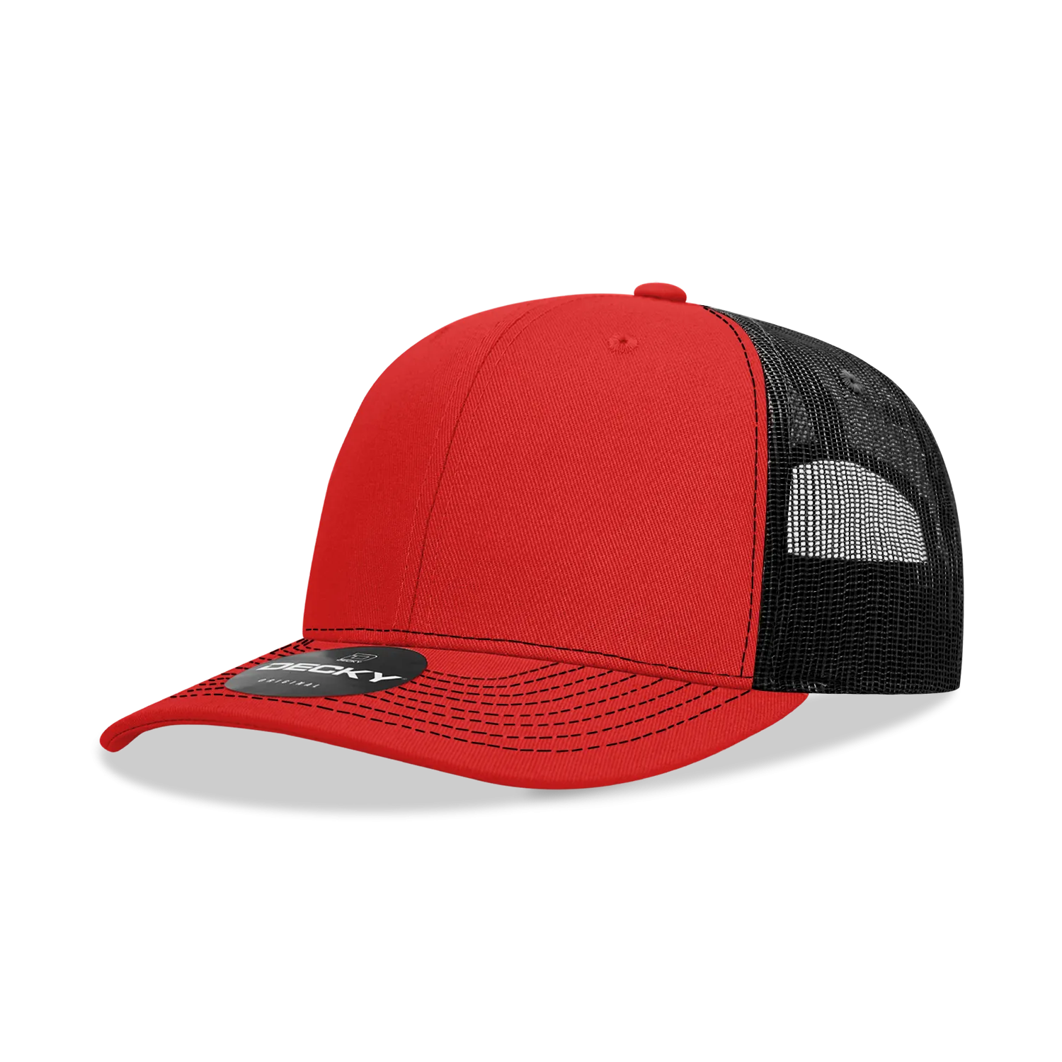 Decky 6031 - 6 Panel Mid Profile Structured Contra-Stitch Trucker Hat (Colors 2 of 2)