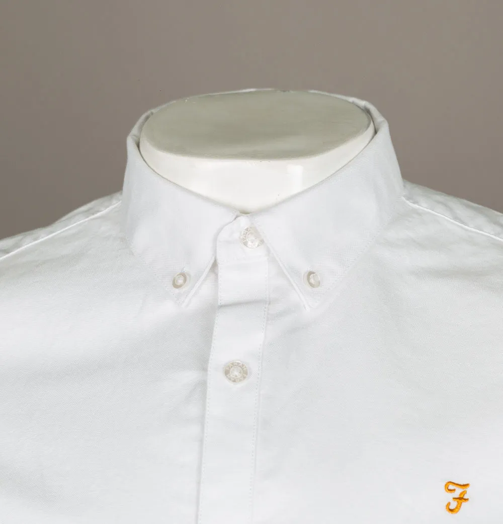 Farah Brewer Slim Fit S/S Oxford Shirt White