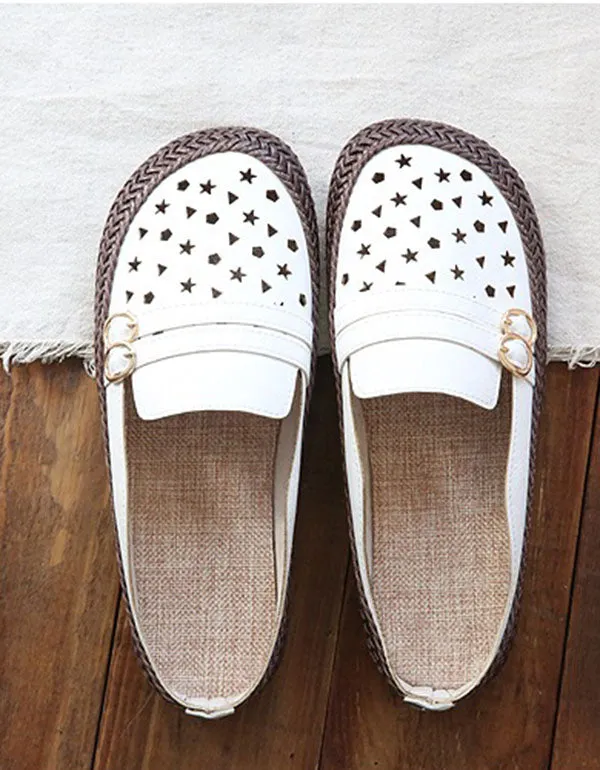 Handmade Woven Retro Leather Slippers