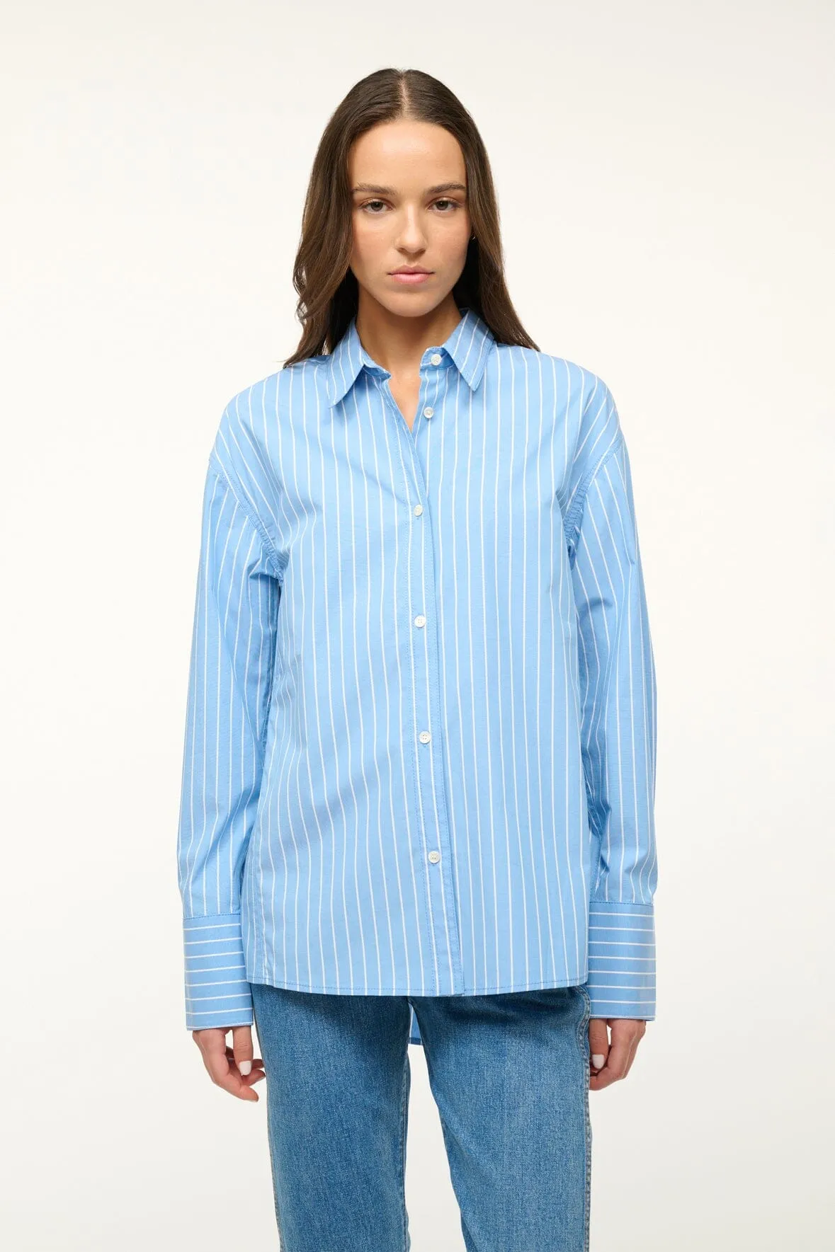 KELLY SHIRT | AZURE PINSTRIPE