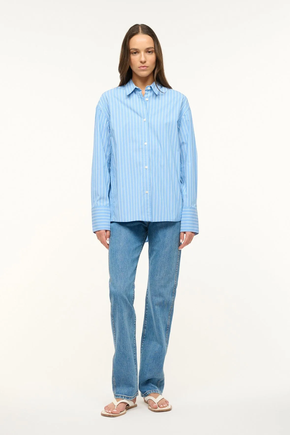 KELLY SHIRT | AZURE PINSTRIPE