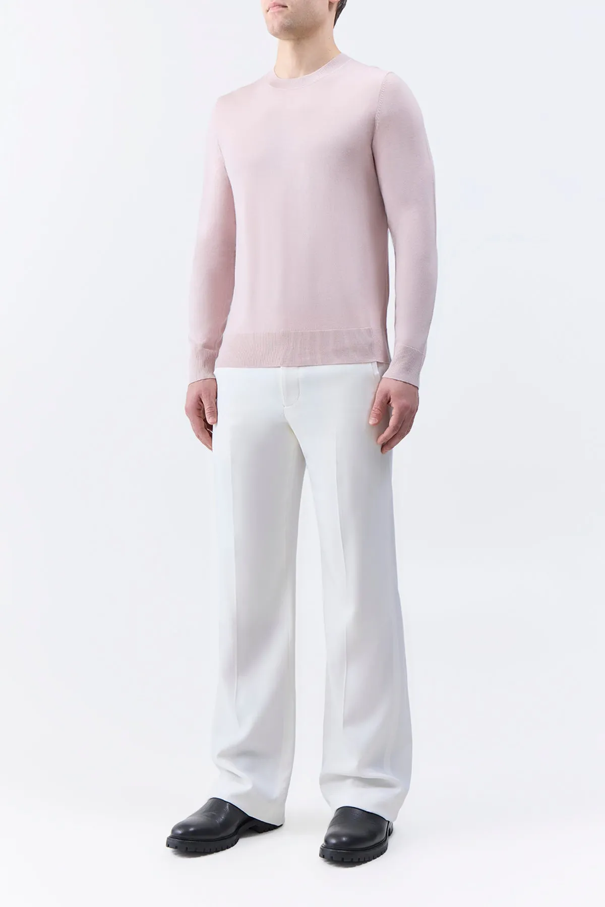 Palco Knit Crewneck in Blush Merino Wool