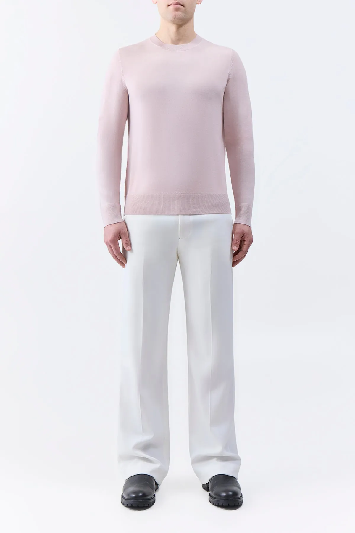 Palco Knit Crewneck in Blush Merino Wool