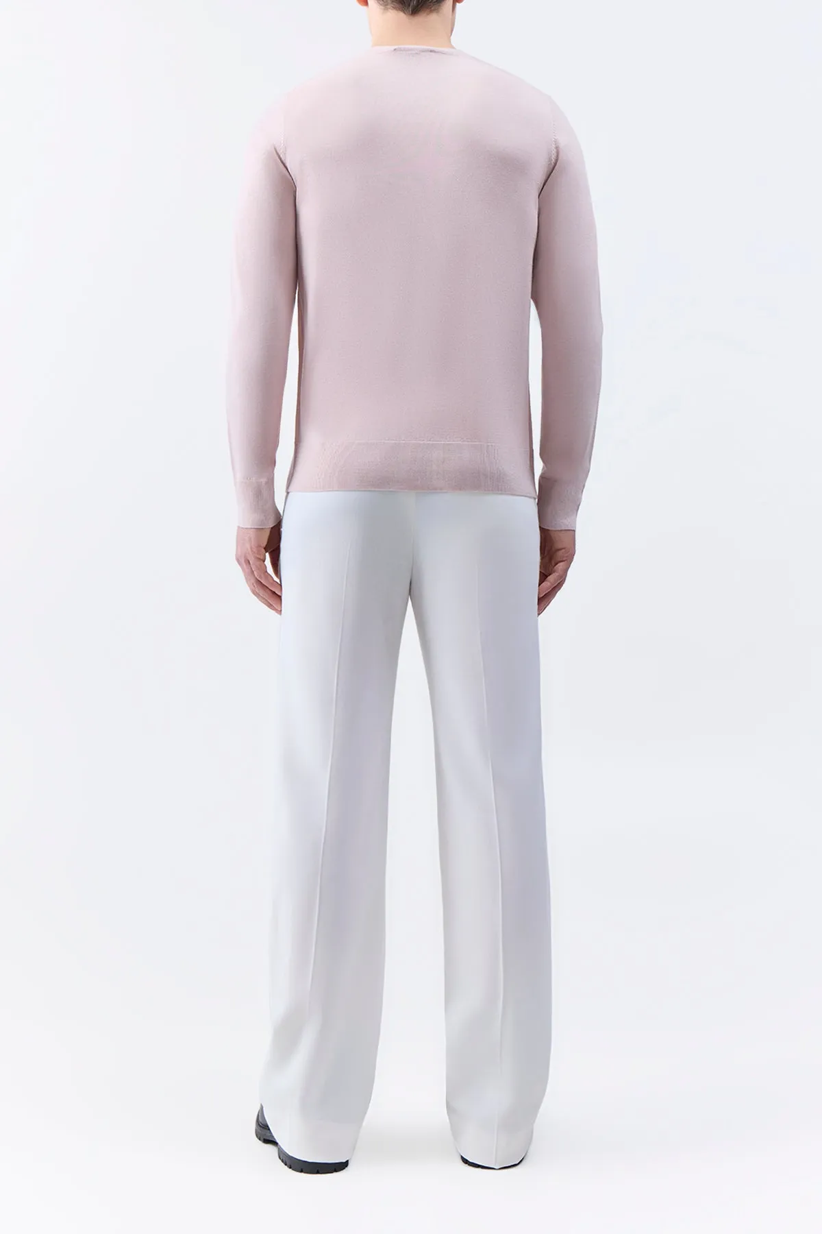 Palco Knit Crewneck in Blush Merino Wool