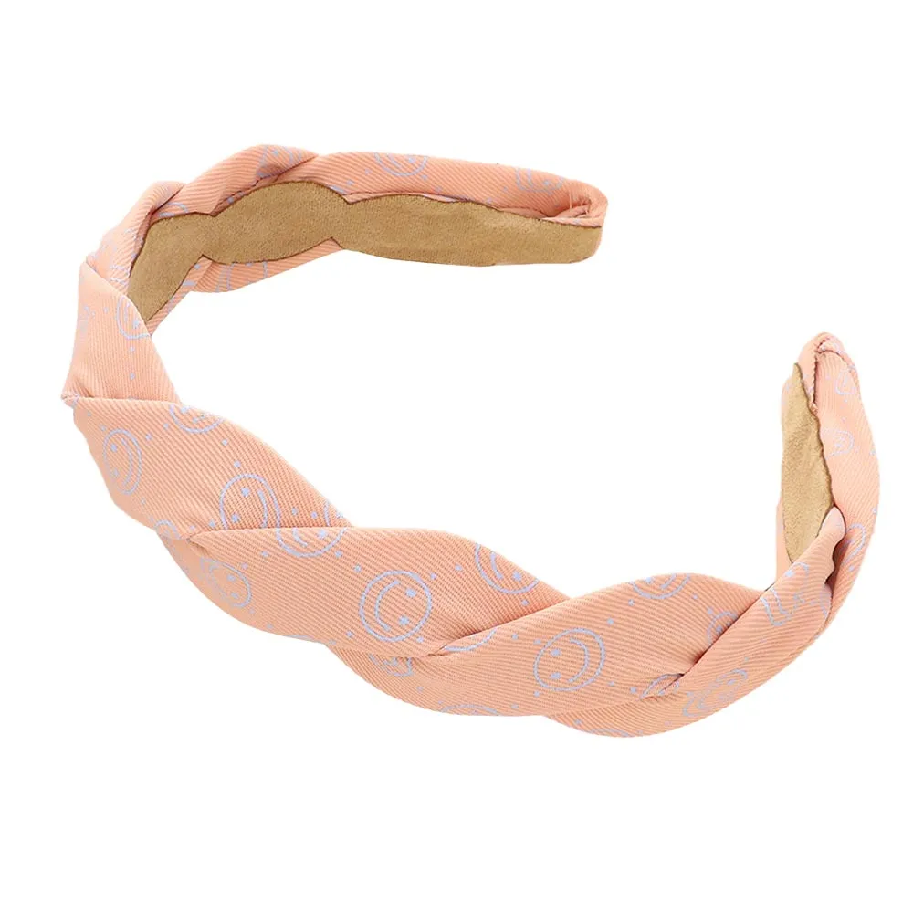 Smile Patterned Braided Headband