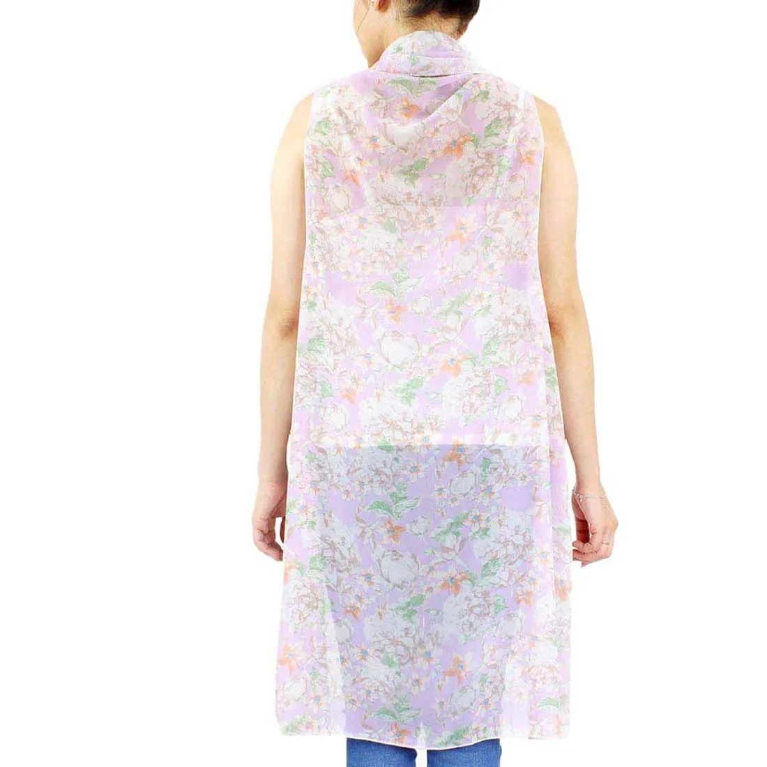 Spring Summer Flower Printed Round Vest