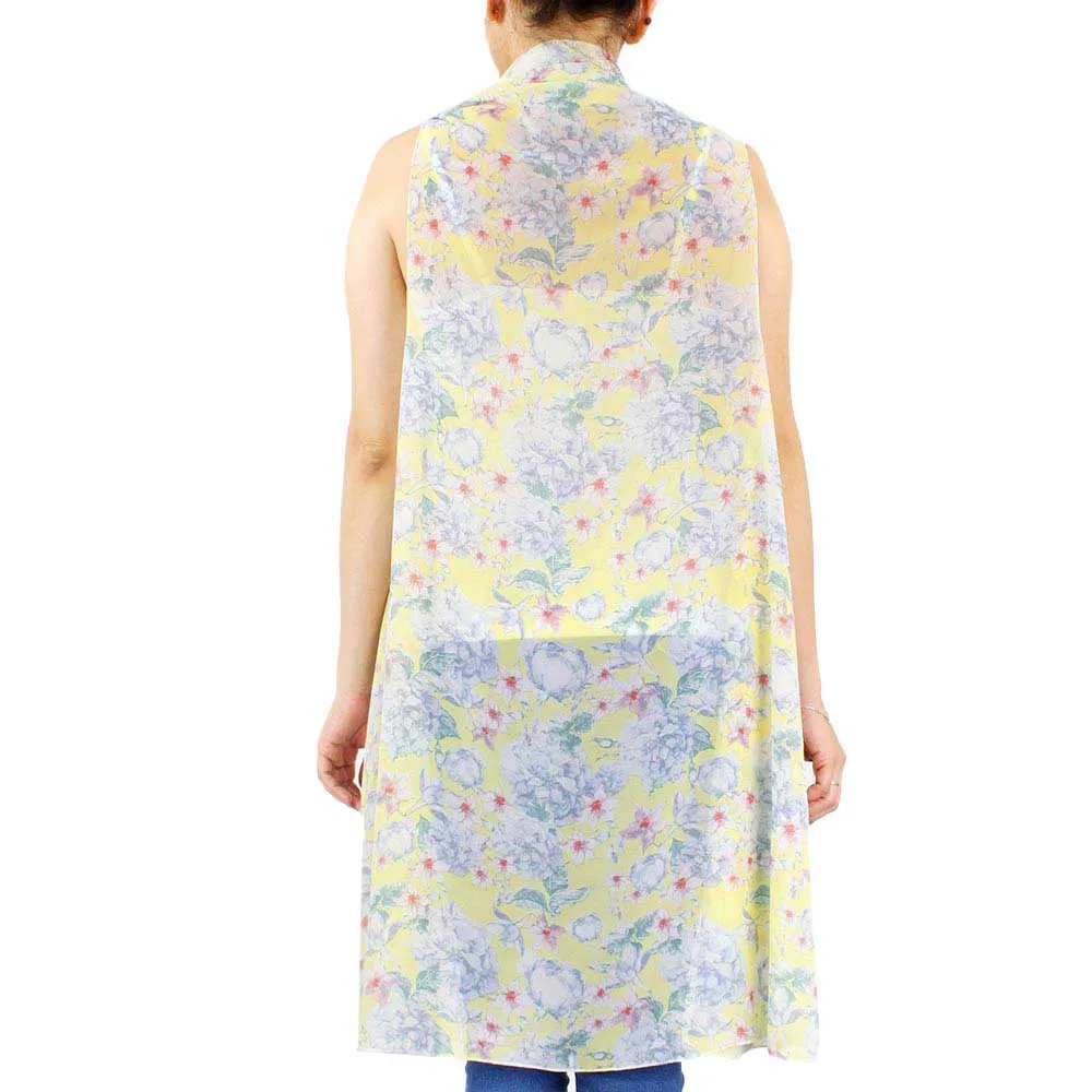 Spring Summer Flower Printed Round Vest