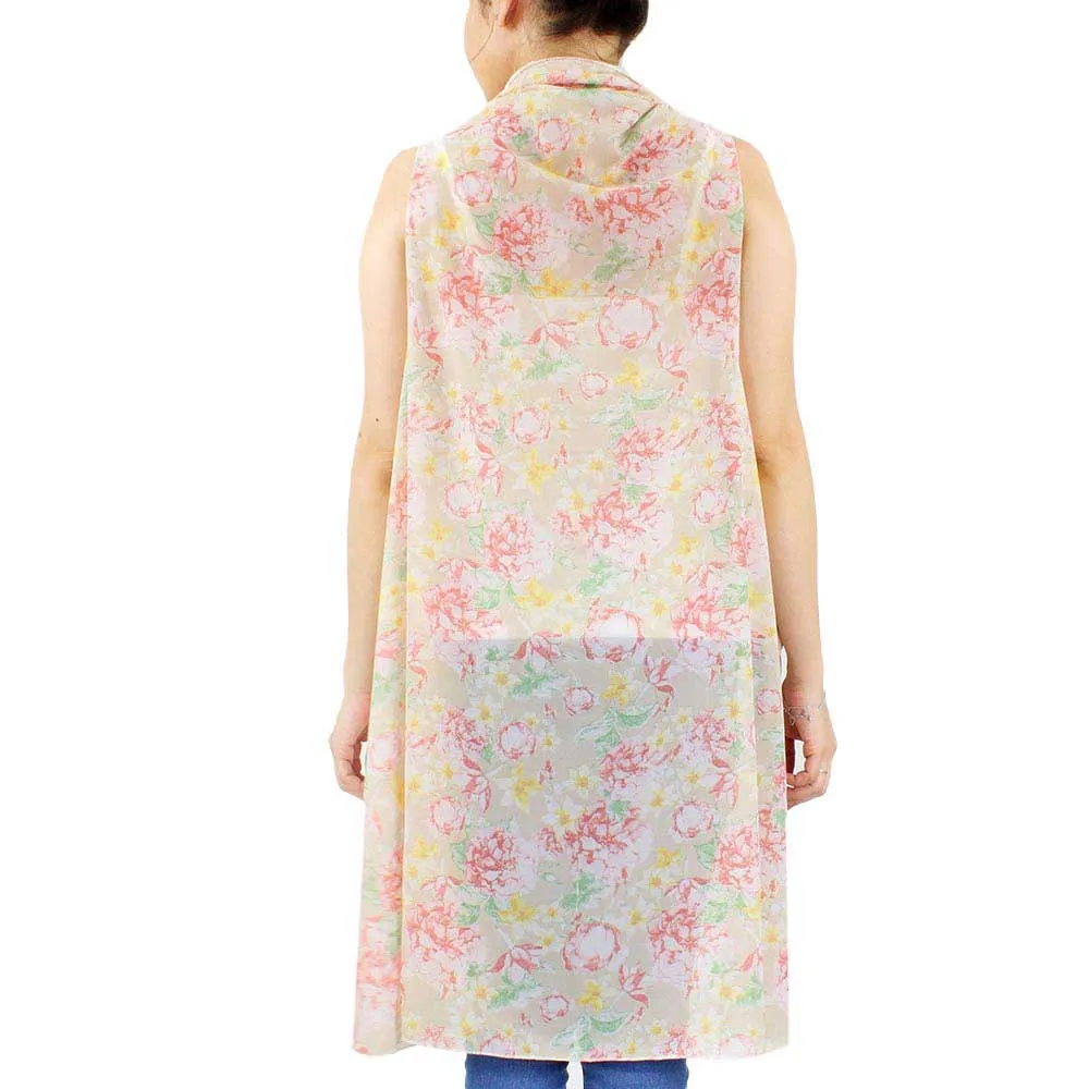 Spring Summer Flower Printed Round Vest