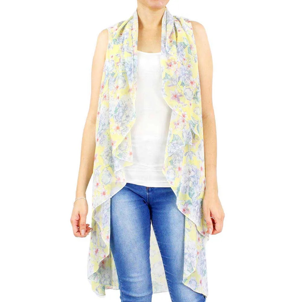 Spring Summer Flower Printed Round Vest