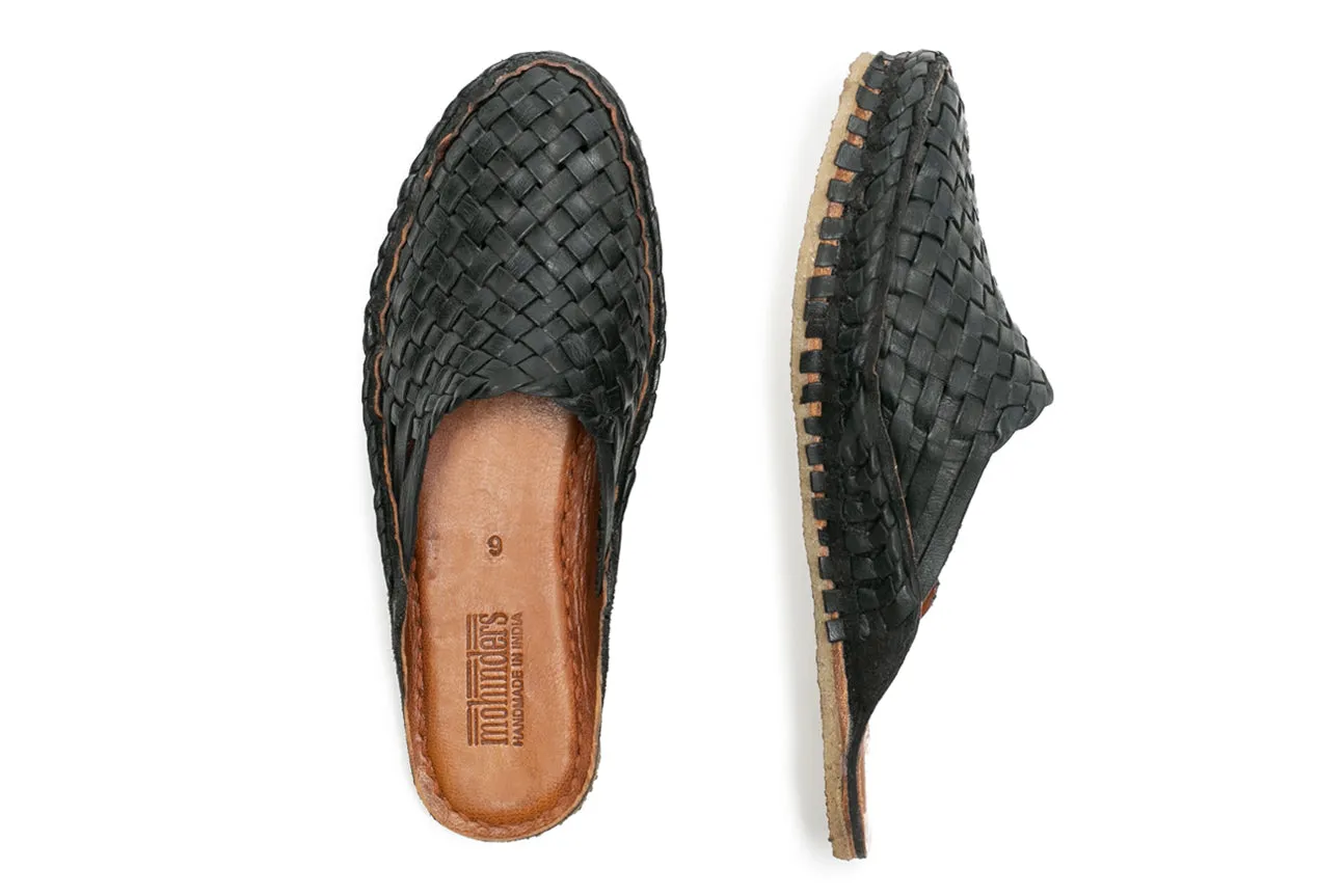 Woven Slide in Charcoal